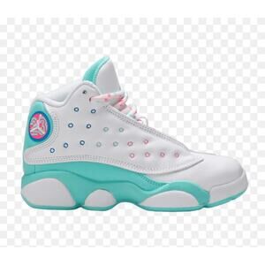 Air Jordan 13 GS Aurora Green Pink White Youth Basketball Shoes 439358-100 5Y